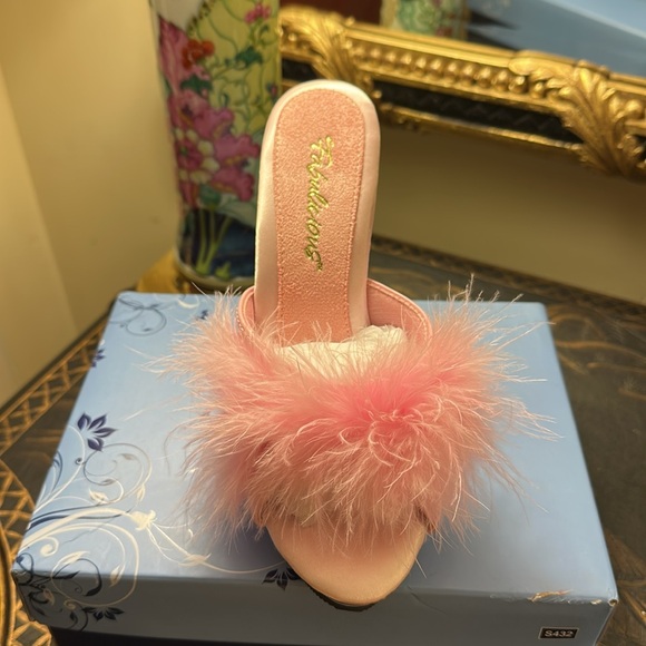 Pleaser Pink Feathered Women's Heels - Picture 5 of 16